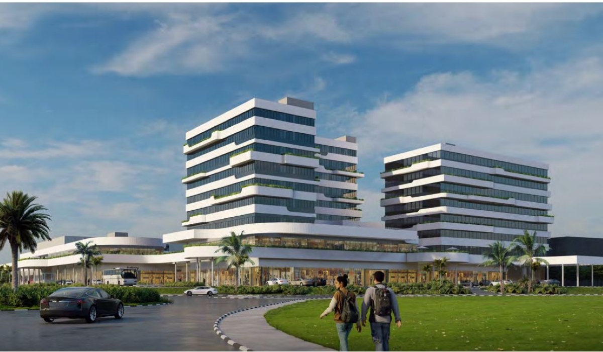 An artist&#039;s impression of a multi-million-dollar shopping center named Inzovu Mall under construction at Kimihurura in Gasabo. The mall is expected to be completed in September 2025.