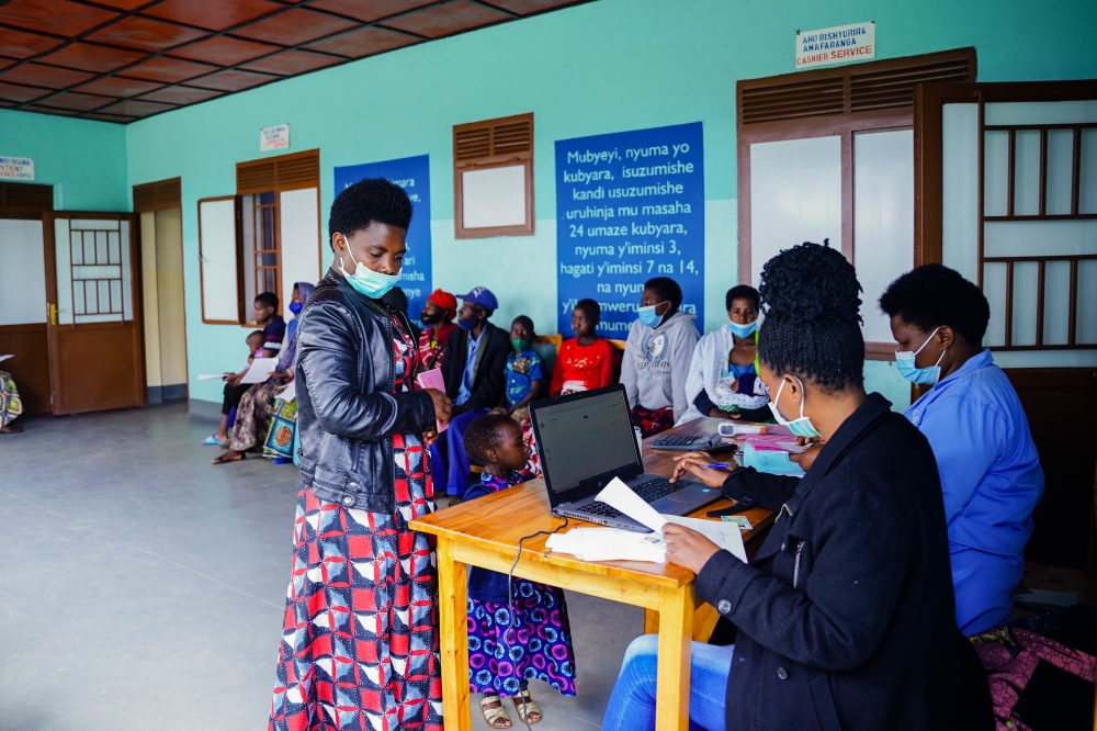 Patients wait for medical services at Kamanyana Health Post in Burera District on May 9, 2022. File