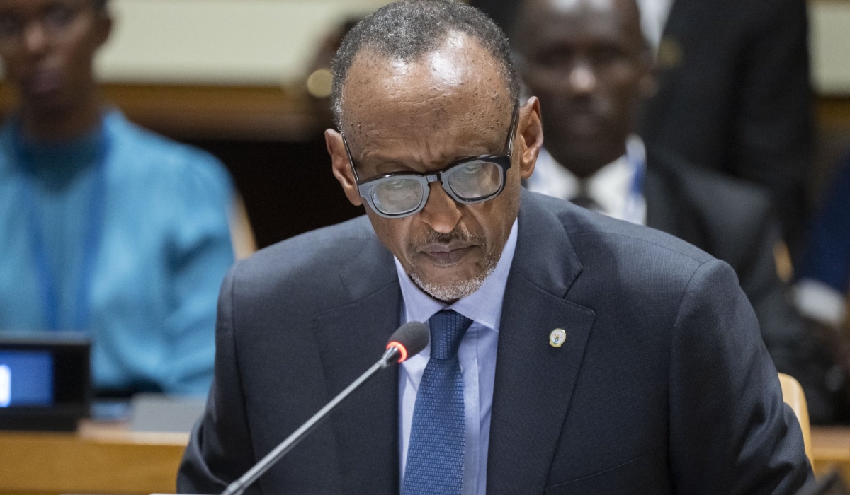 President Kagame speaks at a high-level roundtable dubbed “Towards a Fair International Financial Architecture” at the UN headquarters on the sidelines of the 78th UNGA session. Photo by Village Urugwiro