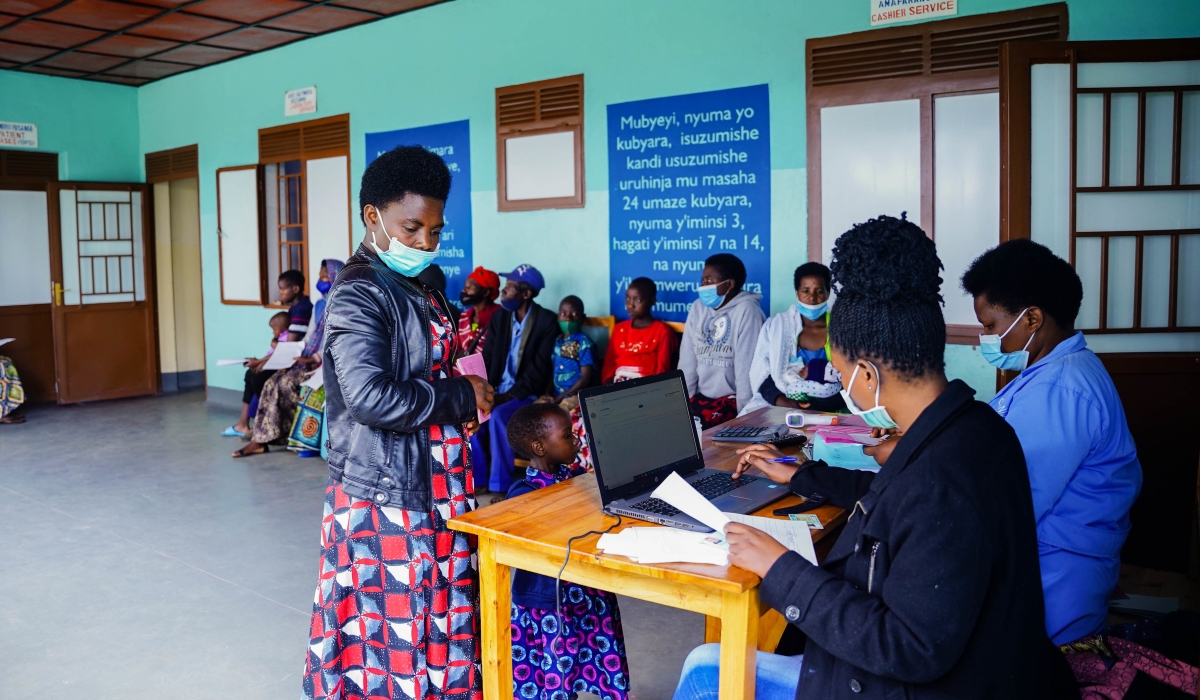 Patients wait for medical services at Kamanyana Health Post in Burera District on May 9, 2022. File