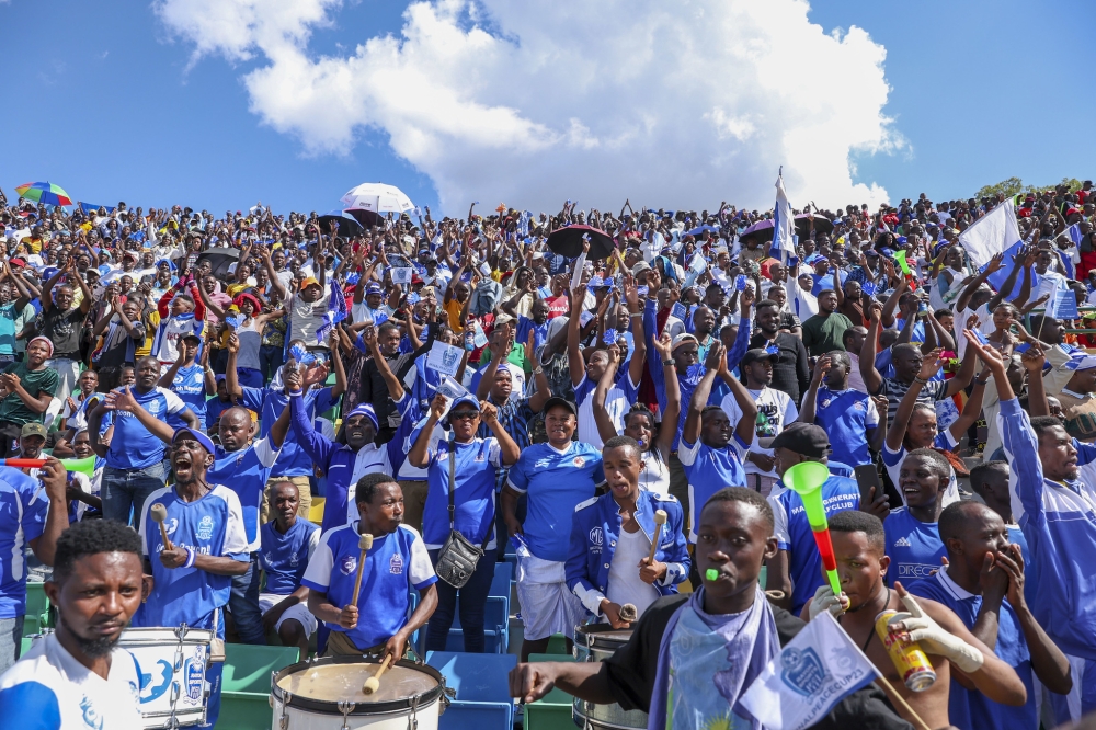 Rayon Sports fans during the derby at Huye stadium. Rwanda Premier League Board (RPLB) has turned down a Rwf380 million offer that Rwanda Broadcasting Agency (RBA). Olivier Mugwiza