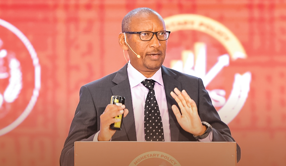 John Rwangombwa, the Central Bank Governor during the central bank’s presentation of the Monetary Policy and Financial Stability Statement on September 20. Courtesy