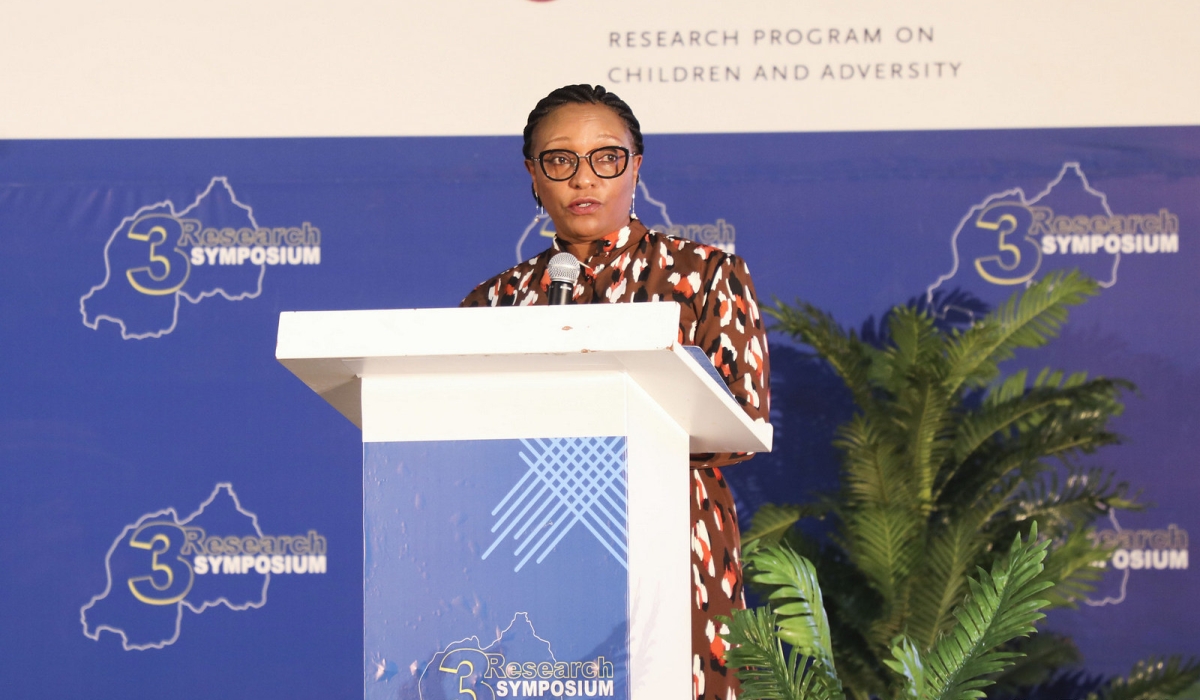 Minister Valentine Uwamariya addresses delegates during the Regional Research Symposium  on September 20. Photos by Craish Bahizi