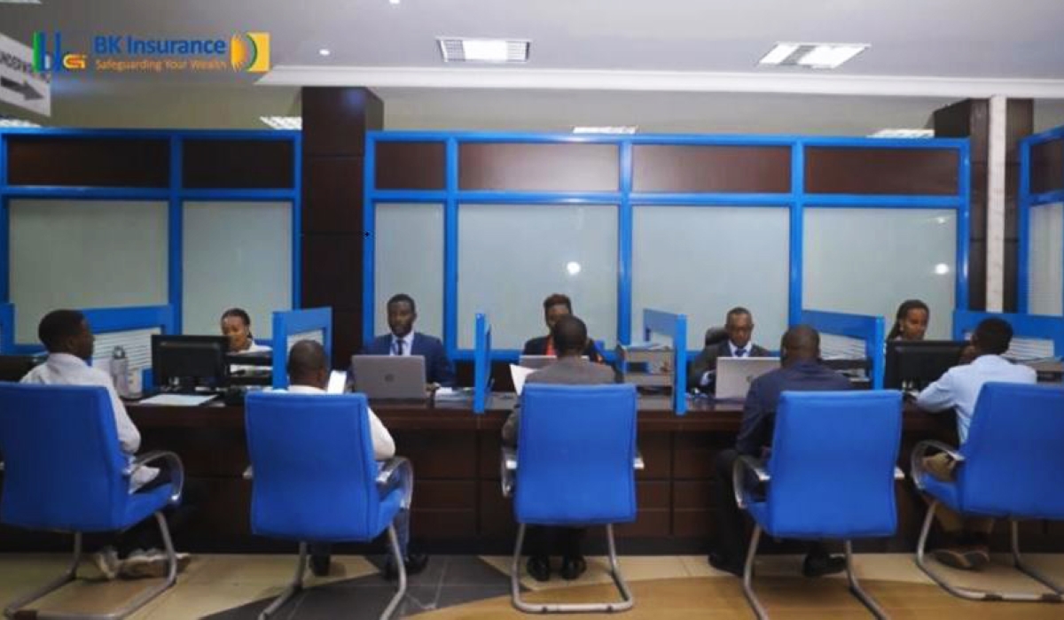 BK Insurance staff with clients at the office. Rwanda’s insurance sector has, for the first time in six years, made an underwriting profit in the first half of 2023. Courtesy