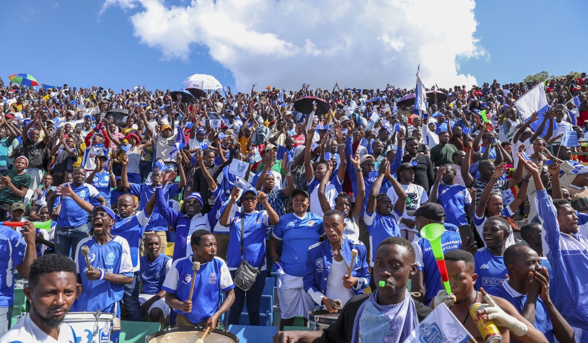 Rayon Sports fans during the derby at Huye stadium. Rwanda Premier League Board (RPLB) has turned down a Rwf380 million offer that Rwanda Broadcasting Agency (RBA). Olivier Mugwiza
