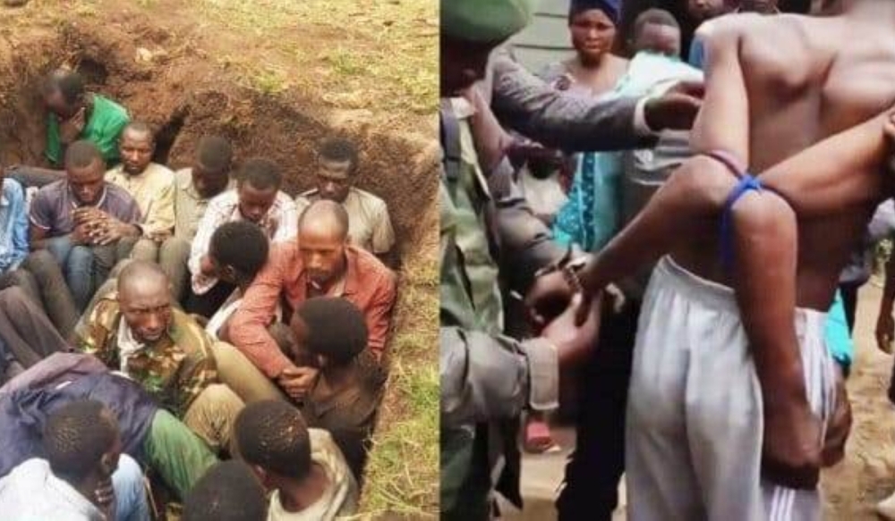Some of DR Congo citizens who are Kinyarwanda Speakers, being tortured in Eastern DR Congo. Photo: Courtesy.