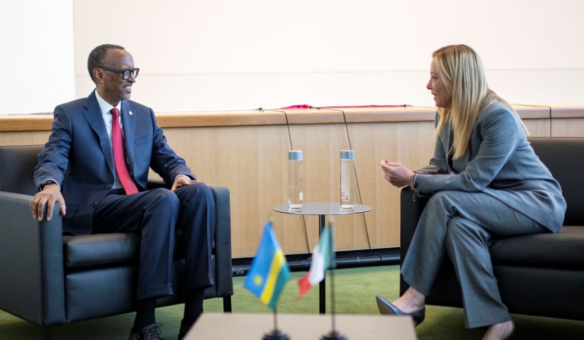 President Paul Kagame  meets with Prime Minister Giorgia Meloni of Italy in New York, on Thursday, September 21. Photo by Village Urugwiro
