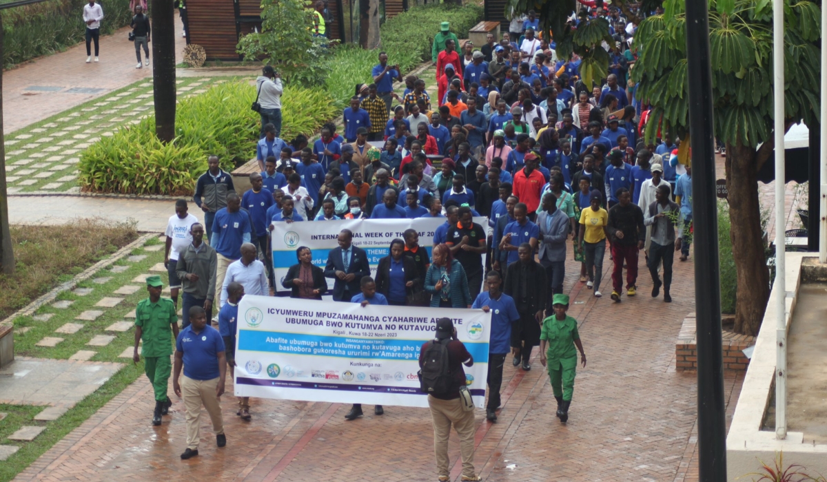 Participants during a walk  at the closure of celebrations marking the end of the 14th International Week of the Deaf on Friday, September 22. Courtesy