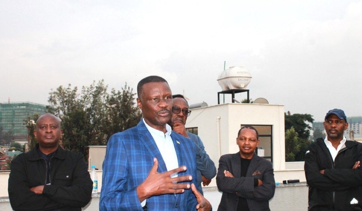 Maj. Gen. (Rtd) Charles Karamba, Rwanda’s new ambassador to Ethiopia speaks to Rwandan Community in Ethiopia at the event. Courtesy