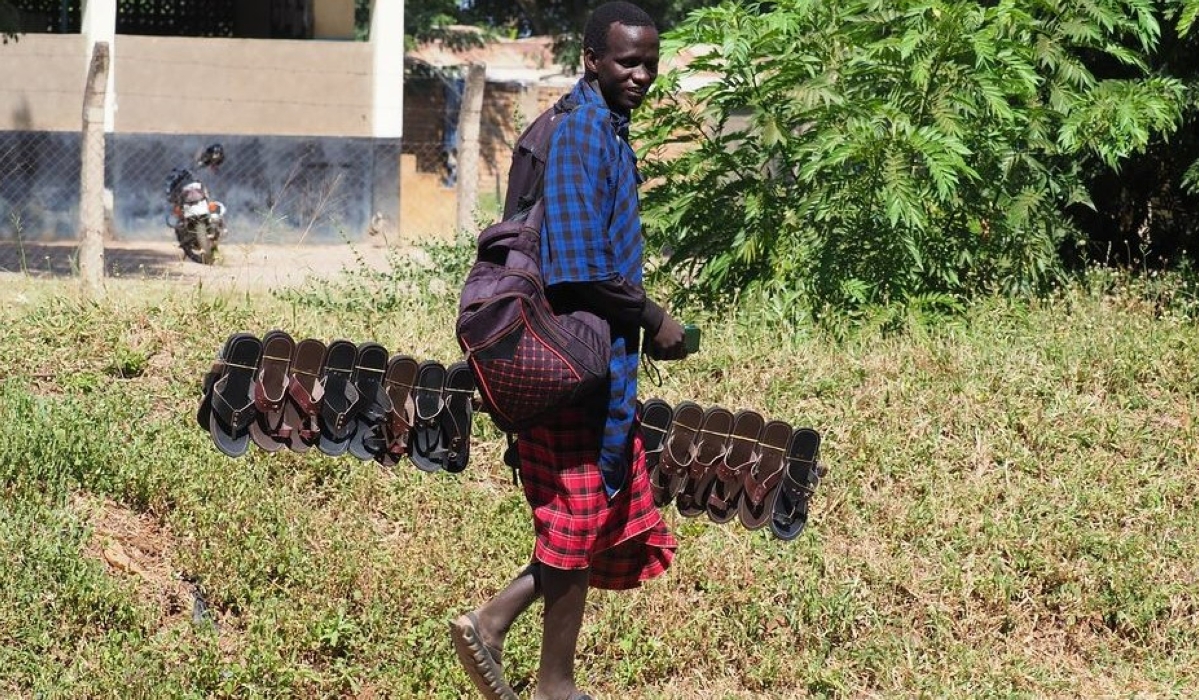 One of Maasai vendors selling shoes, jewellery, and other artefacts in Rwanda. Courtesy