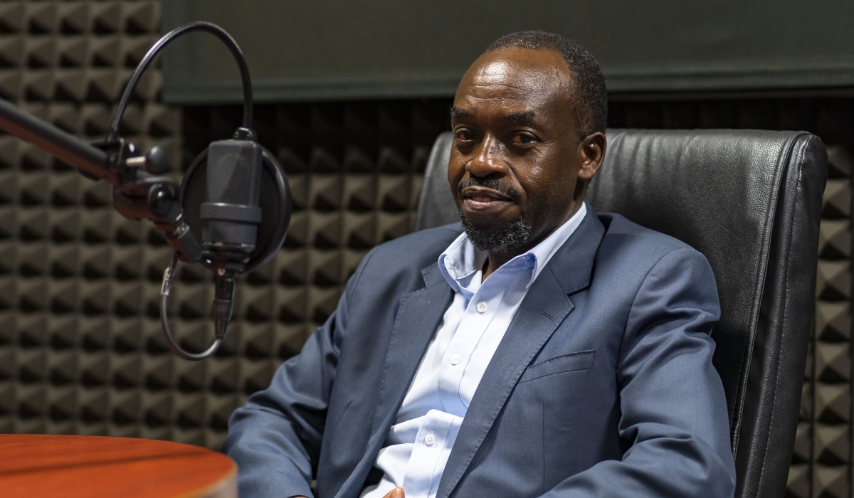 Francis Musoni, Secretary General of the Rwanda Demobilization and Reintegration Board, during a recording session of this podcast. CHRISTIANNE MURENGERANTWARI