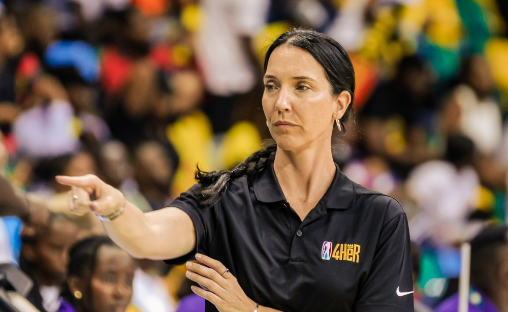  Coach Liz Mills coaching the Ivorian team ABC Fighters, in BAL playoffs, in May 2023. Photo by Christianne Murengerantwari