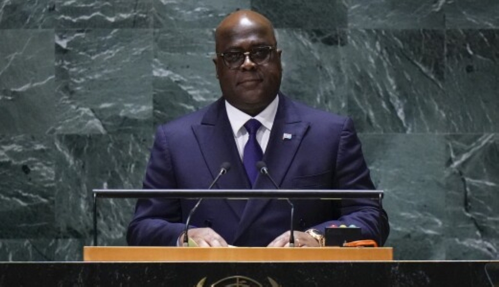 President Felix Tshisekedi of the Democratic Republic of Congo addresses   the 78th session of the United Nations General Assembly in New York. Internet