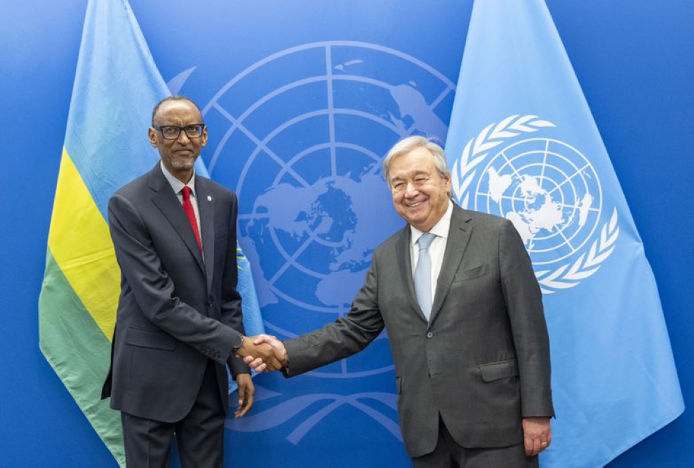 President Kagame meets  UN Secretary-General Antonio Guterres on September 21. Photo by   Village Urugwiro