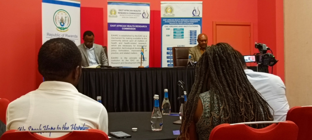 Journalists during a press briefing on the 9th East African Health and Scientific Conference (EAHSC)  that will start in Kigali on Wednesday, September 27. Courtesy