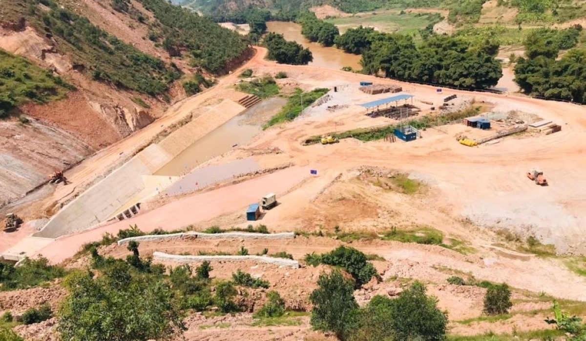 An aerial view of the ongoing construction activities of the 43.5MW Nyabarongo II hydropower plant in Gakenke Ditrict. Courtesy