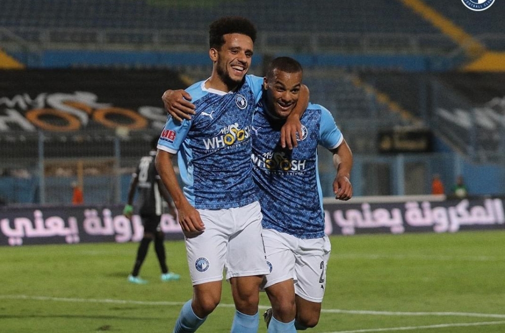 Pyramids FC players celebrate the victory after stunning APR FC 6-1 in Cairo on September 29. Courtesy