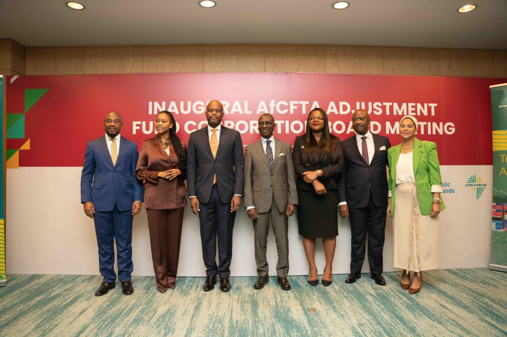 Officials pose for a photo during the first meeting of the Board of the AfCFTA Adjustment Fund on September 29 in Kigali. Courtesy