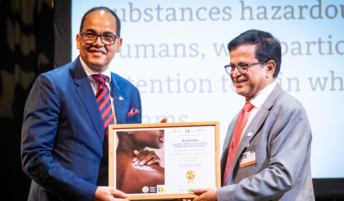 Rwanda won the Future Policy Award 2023 in the category of Cosmetics  on September 28. Courtesy