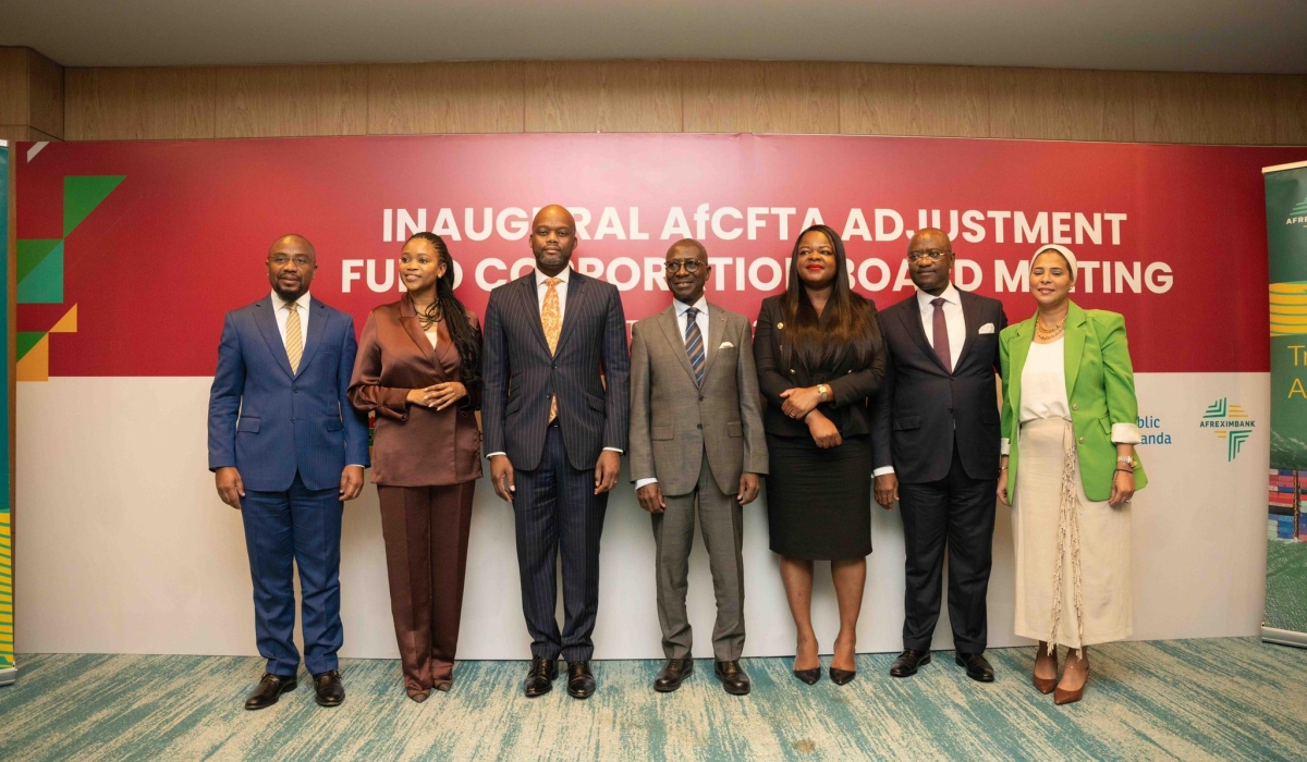 Officials pose for a photo during the first meeting of the Board of the AfCFTA Adjustment Fund on September 29 in Kigali. Courtesy