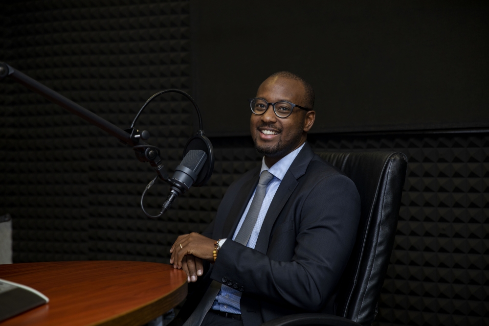 Antoine Kajangwe, Director General of Trade and Investment at the Ministry of Trade and Industry, is seen here in studio during the recording of this podcast. CHRISTIANNE MURENGERANTWARI