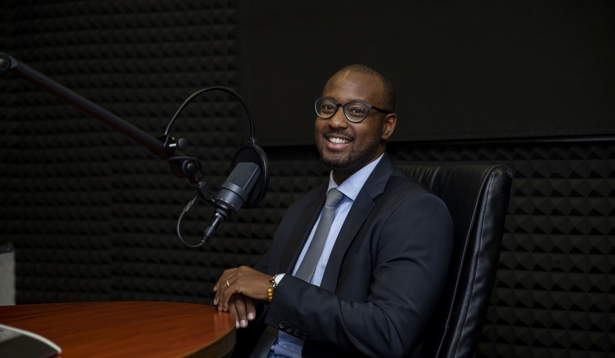 Antoine Kajangwe, Director General of Trade and Investment at the Ministry of Trade and Industry, is seen here in studio during the recording of this podcast. CHRISTIANNE MURENGERANTWARI