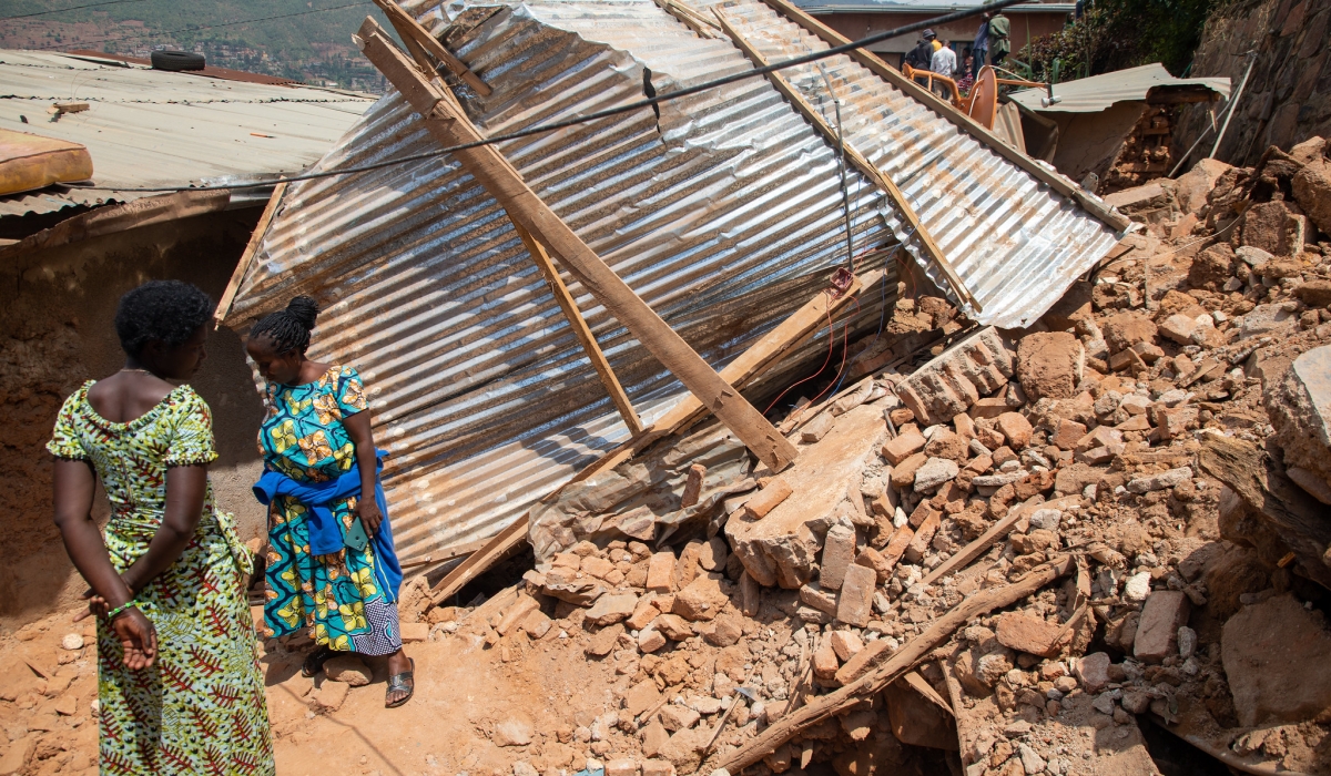 A devastating scene of wreckage in Ruhango cell, Gisozi sector of Gasabo District, where heavy rains caused a wall to collapse, tragically claiming the lives of a family of four on Wednesday, September 20. Wily Mucyo