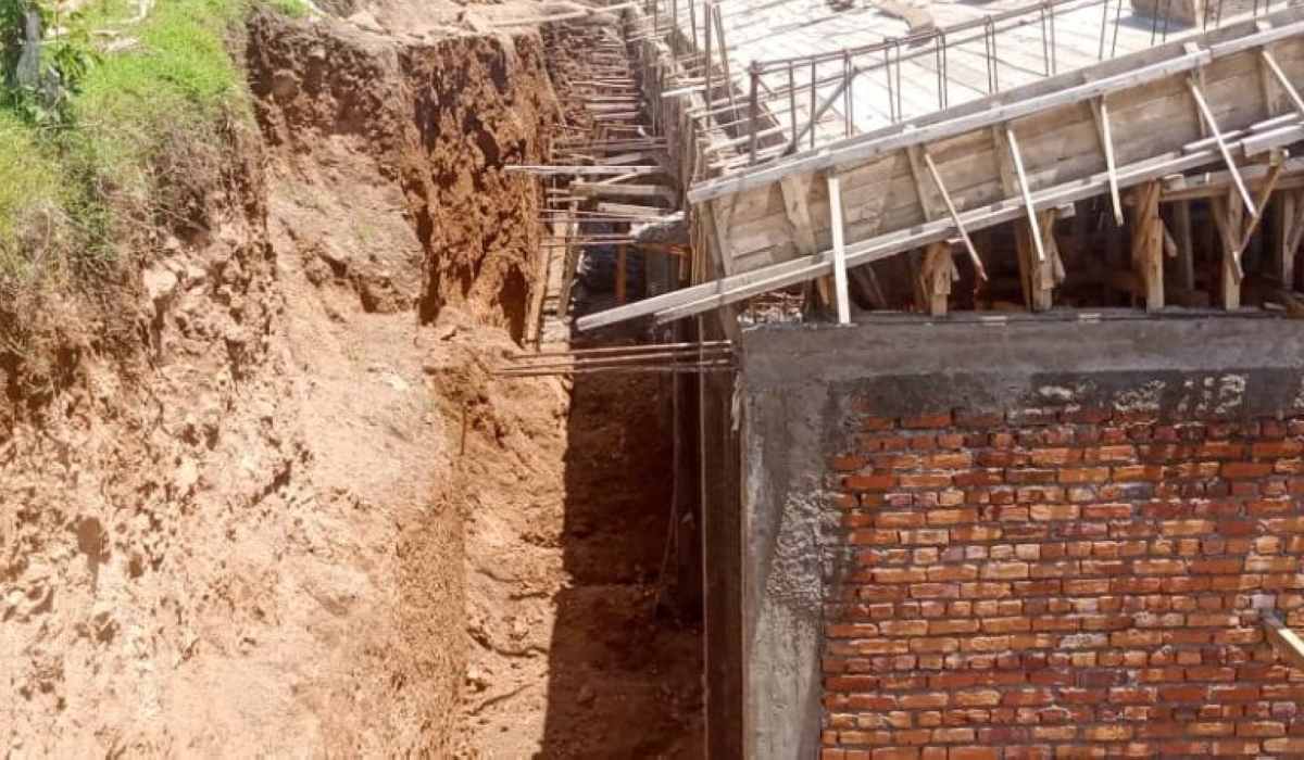 The scene where a landslide killed two people and injured eight others in Gihombo Sector, Nyamasheke District on Monday, October 2.