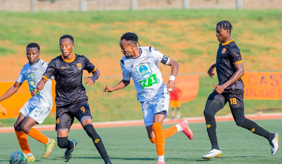 Bugesera FC  and Gasogi United players during a 3-0 league match at Bugesera Stadium on Sunday. Courtesy