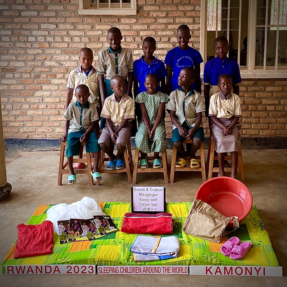 Some of over 5000 children who were given the donation of bed kits in five districts namely Kamonyi, Gicumbi, Rwamagana, Bugesera, and Gasabo.