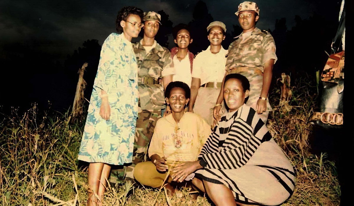 Some of RPA female soldiers pose for a photo during the Liberation War in 1990s. File