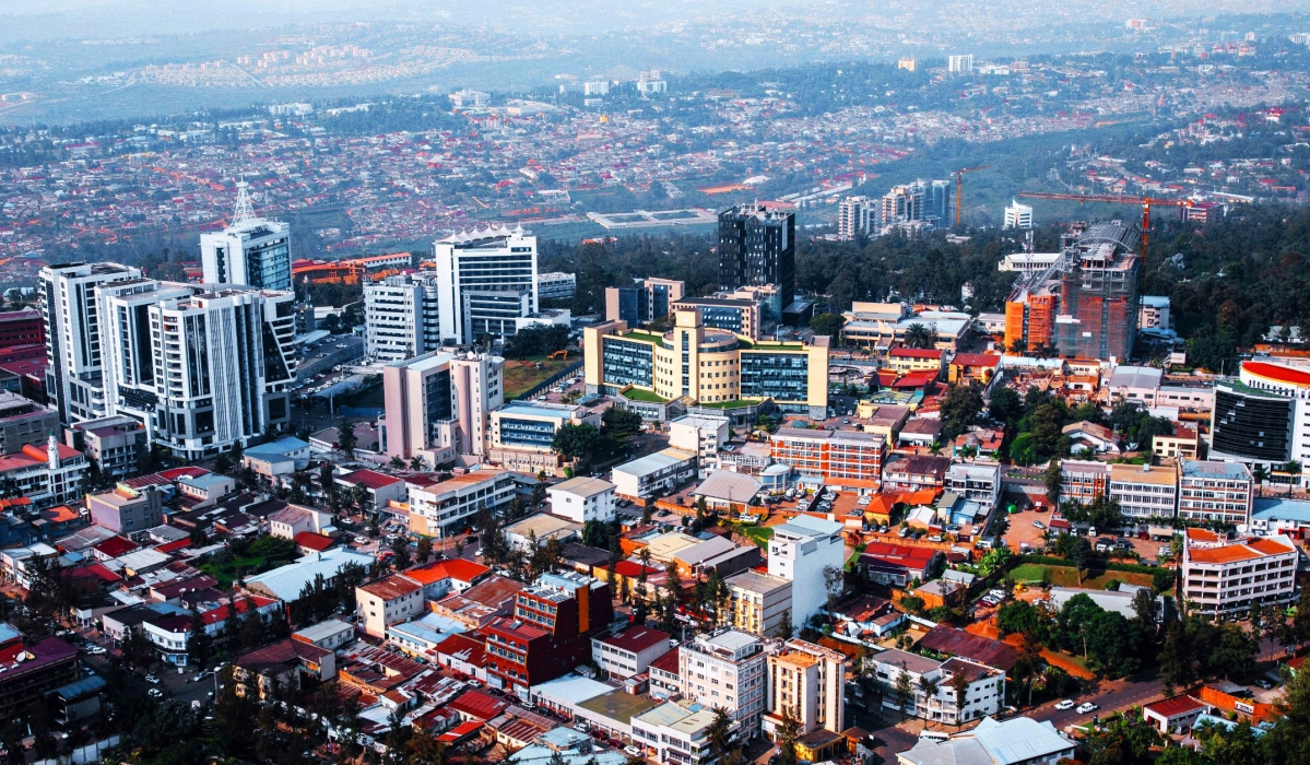 Aerial view of Kigali Business District. In the heart of Rwanda, a beacon of pan-African investments is rising. Admaius Capital Partners Limited, an independent private equity firm. File