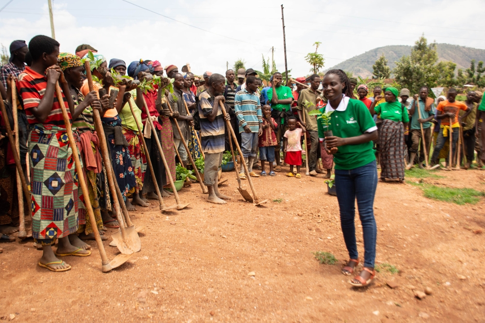 Farmers attend a session when specialists sensitise the importance of planting  Native Species.. All photos: Courtesy