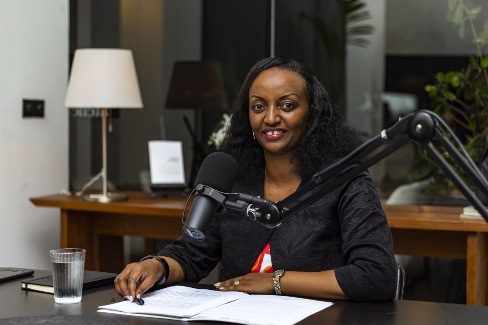 Soraya Hakuziyaremye, the Deputy Governor of the National Bank of Rwanda, during the recording of this podcast. CHRISTIANNE MURENGERANTWARI