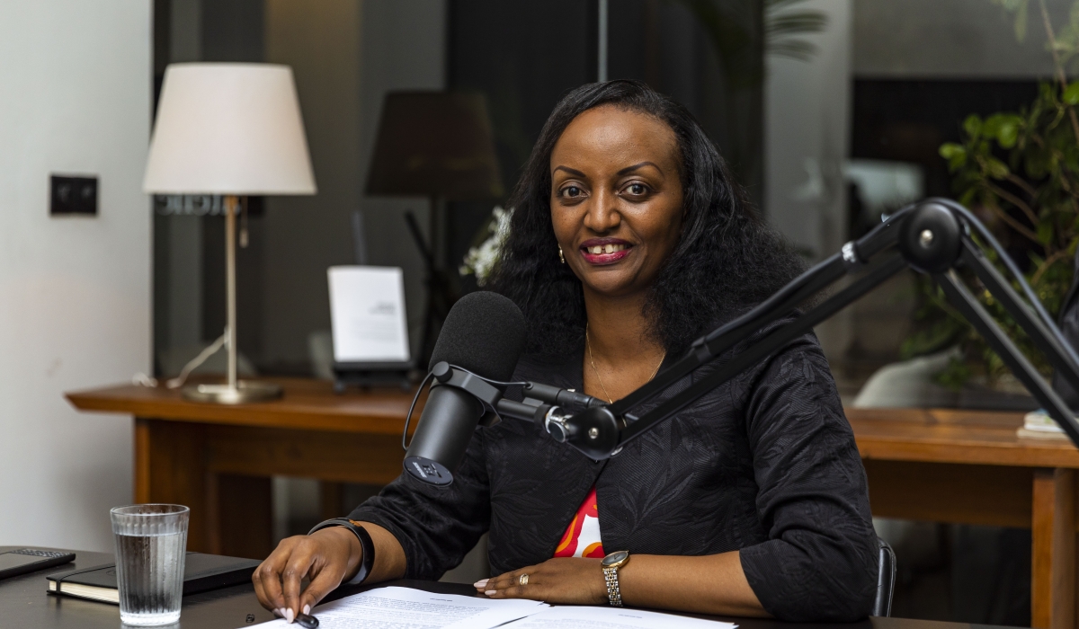 Soraya Hakuziyaremye, the Deputy Governor of the National Bank of Rwanda, during the recording of this podcast. CHRISTIANNE MURENGERANTWARI