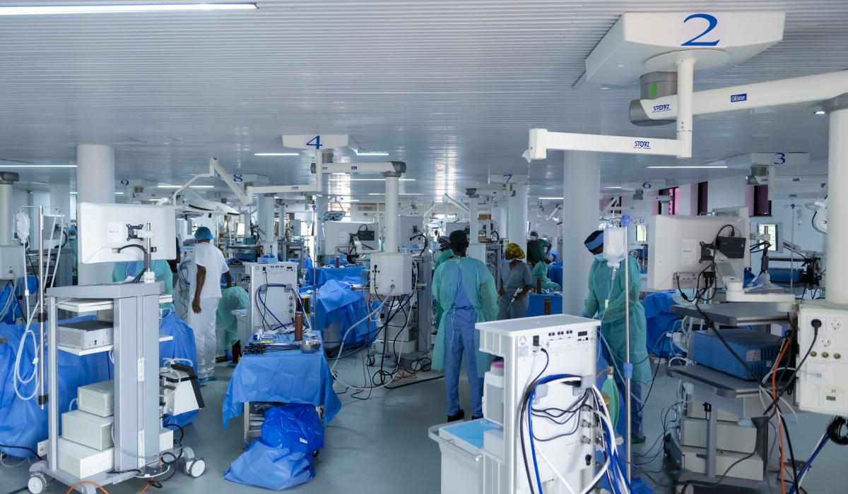 Specialists work inside IRCAD Africa, the centre of excellence in Kigali’s budding, health hub in Masaka sector in Kicukiro District. Courtesy