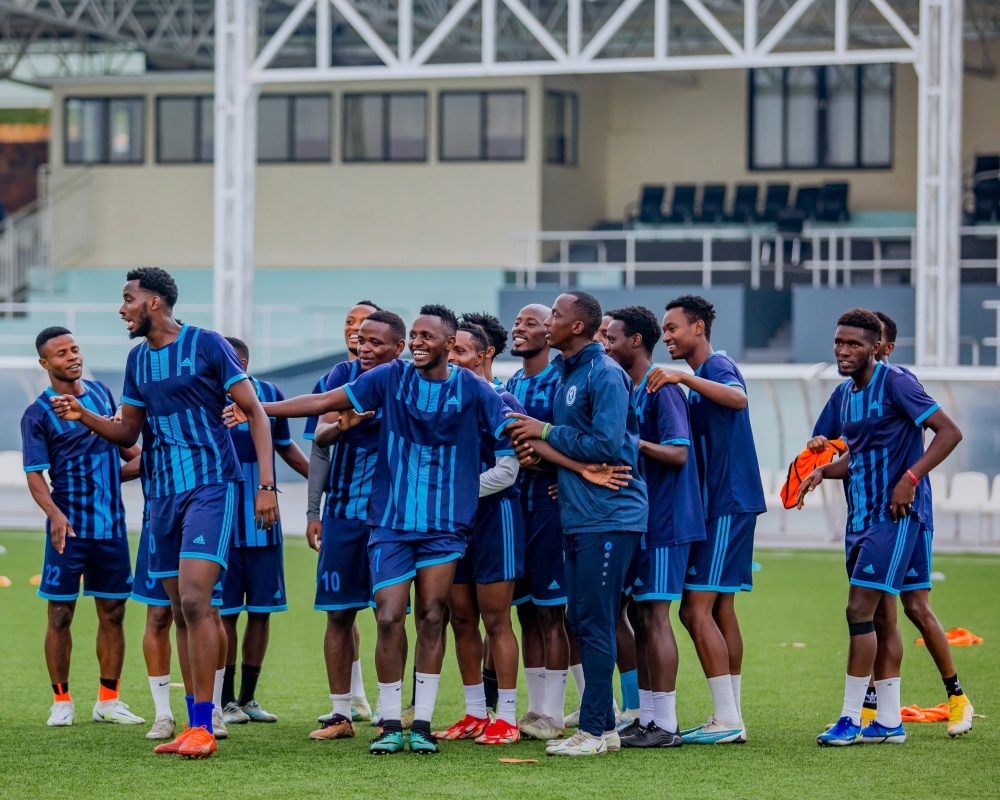 Police FC players during a training session ahead of a league game against Muhazi United at Kigali Pele Stadium on Wednesday, October 11. Courtesy