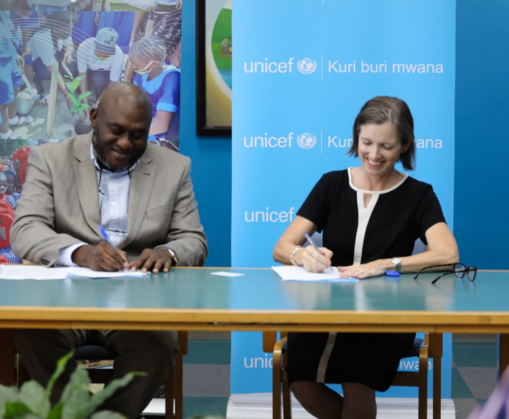 IHS Rwanda and  UNICEF sign a partnership  to promote digital literacy, environmental preservation, and sustainable development. Courtesy