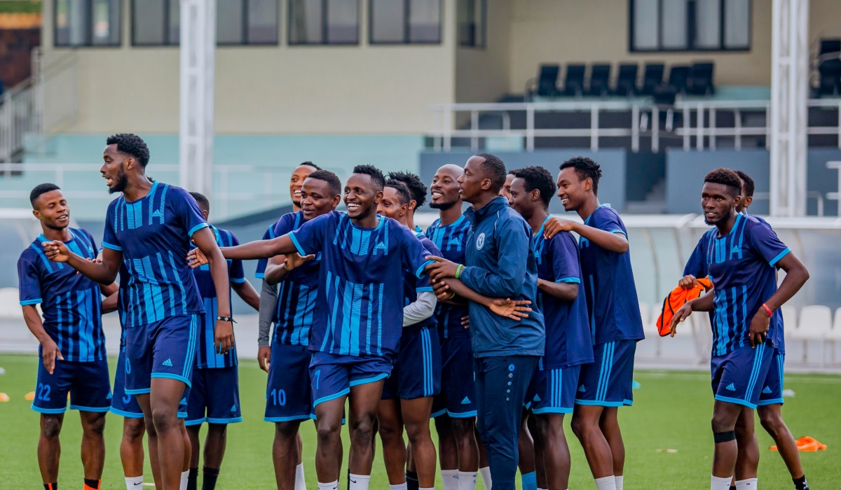 Police FC players during a training session ahead of a league game against Muhazi United at Kigali Pele Stadium on Wednesday, October 11. Courtesy