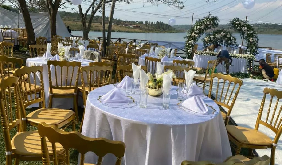 A decoration venue for a wedding ceremony at Muhazi Flowers Beach & Resorts for a memorable time on the shores of Lake Muhazi in Rwamagana. Courtesy
