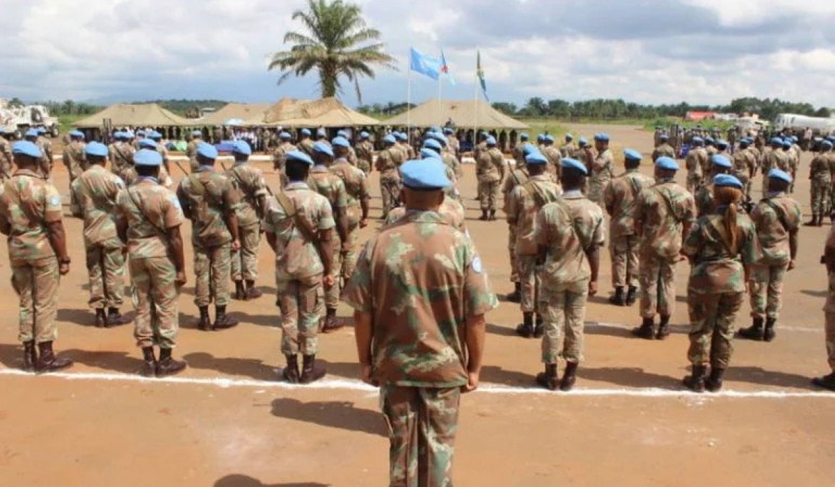 South African soldiers serving under the United Nations peacekeeping mission in DR Congo (MONUSCO).