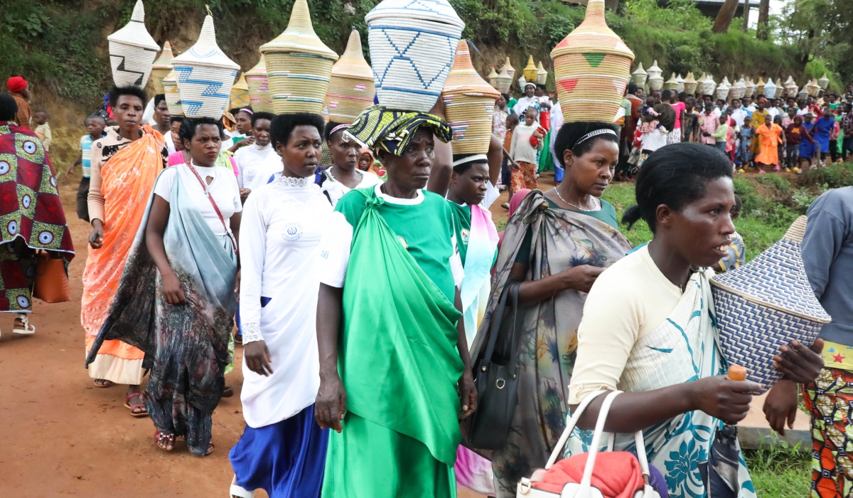 Women carry baskets during the celebration of the International Day for Rural Women in Gicumbi District on Sunday, October 15. All photos by Craish Bahizi