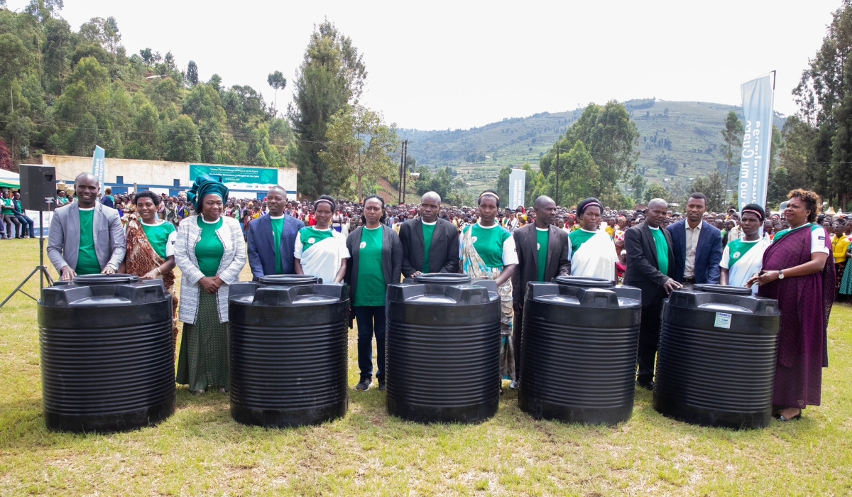 The Food and Agriculture Organization donate 100 water tanks to families during the celebration of the International Day of Rural Women in Gicumbi District  on October 15. Photos by Craish Bahizi