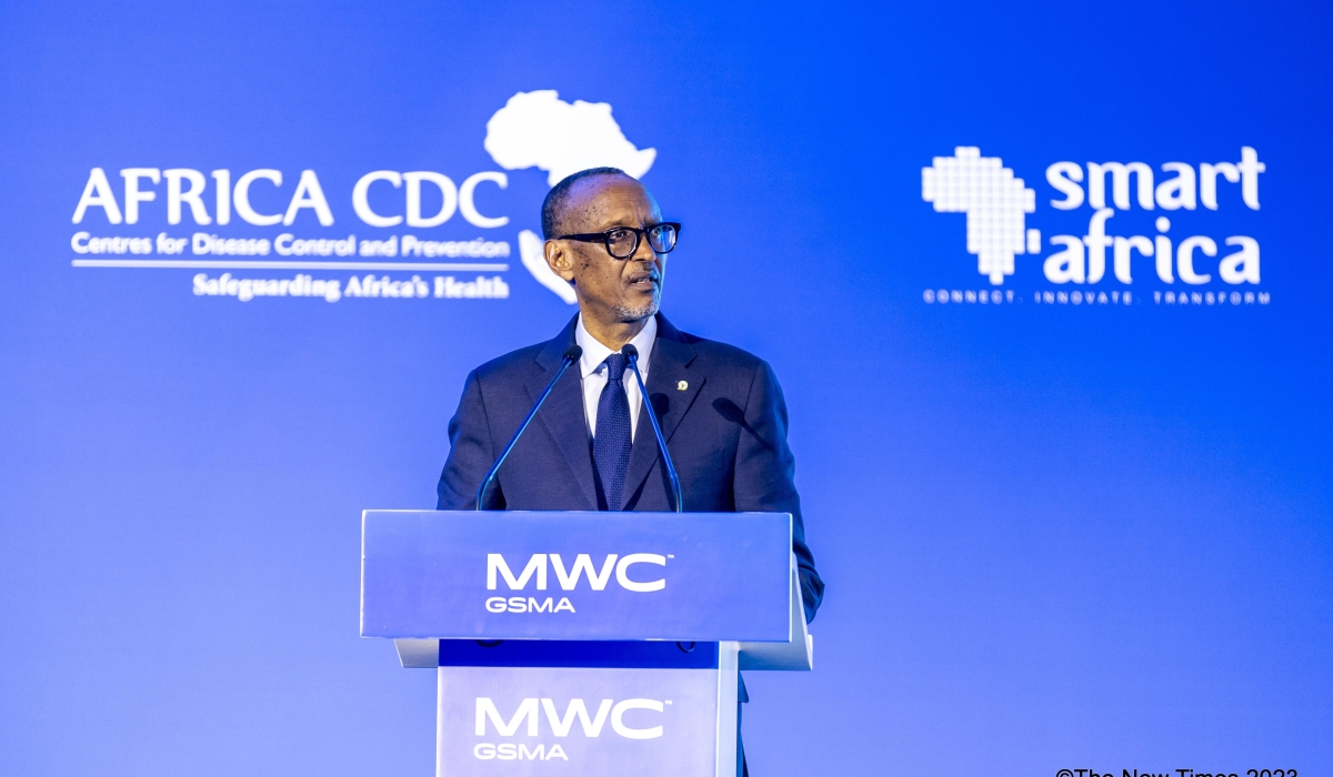 President Paul Kagame addresses delegates at the opening ceremony of Mobile World Congress Kigali at Kigali Convention Centre on October 17. Photos by Olivier Mugwiza 