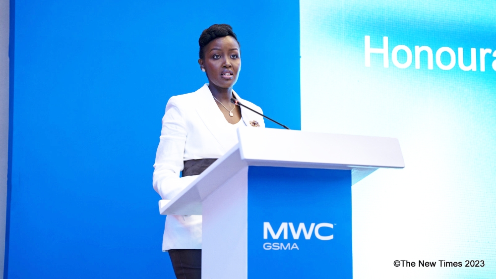 Paula Ingabire, Rwanda’s Minister of ICT and Innovation, primarily insists on the need for a collaborative approach. Photo by Emmanuel Dushimimana