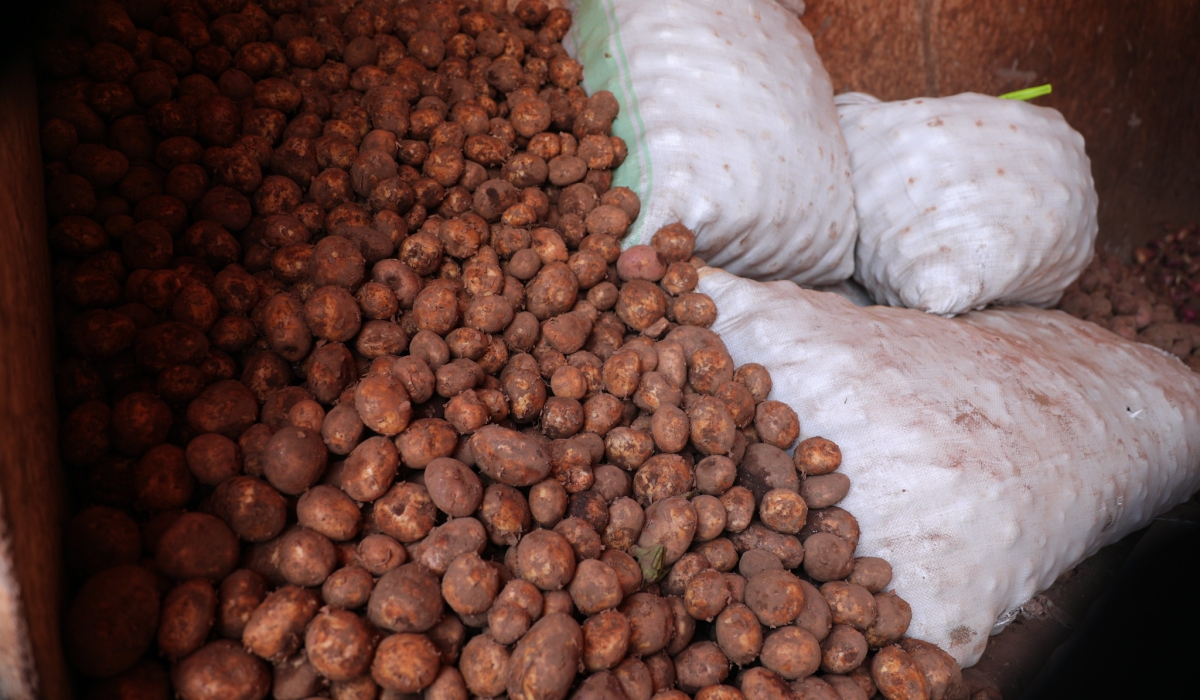 Inside one of irish potato collection in Nyabisindu.  Consumers have voiced concerns over significant price hikes in Irish potatoes. Sam Ngendahimana
