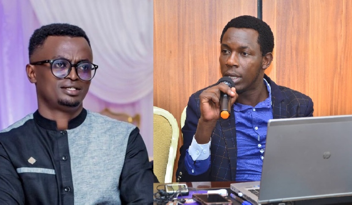 (L-R) Jean-Paul Maniraho, a freelance journalist and Théogène Manirakiza, the owner and founder Ukwezi TV youtube channel.