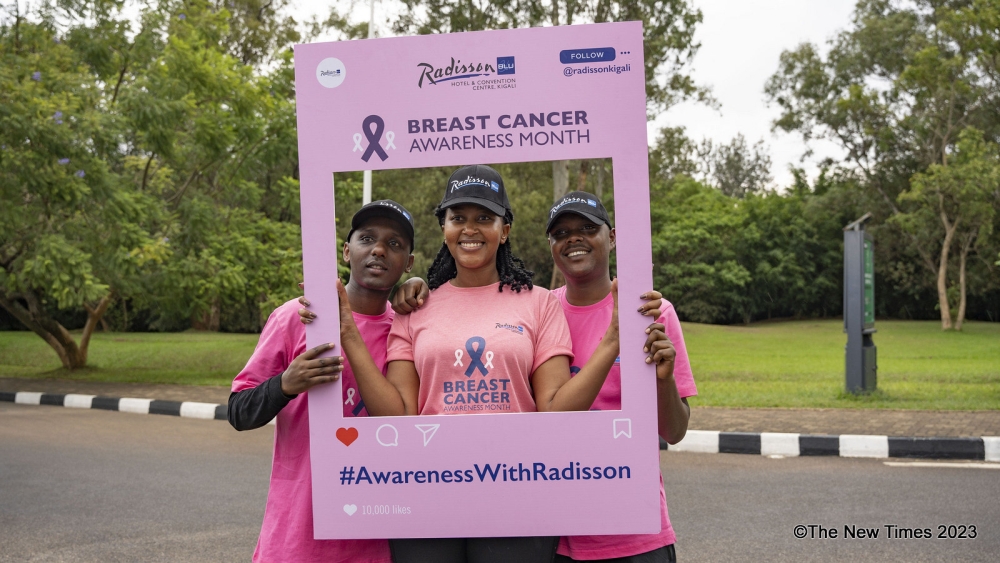 Some participants during Breast Cancer Awareness Campaign on Sunday, October 14. World Breast Cancer Day is observed on October 19 every year. Photo Emmanuel Dushimimana