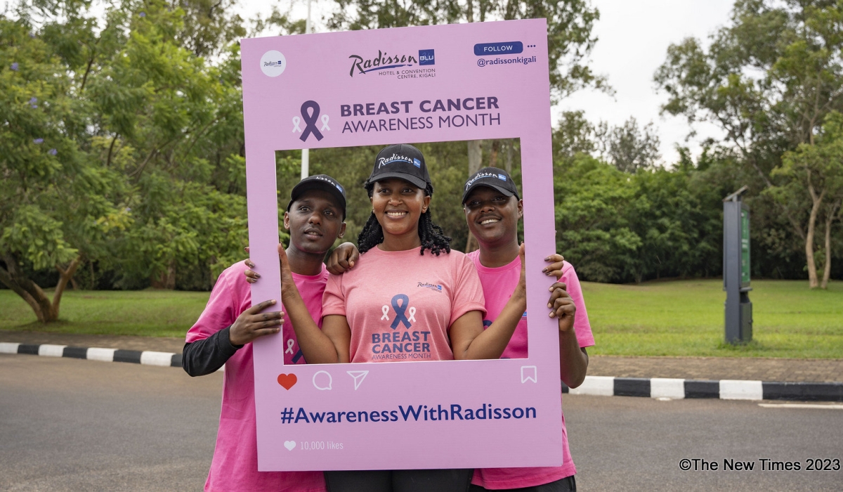 Some participants during Breast Cancer Awareness Campaign on Sunday, October 14. World Breast Cancer Day is observed on October 19 every year. Photo Emmanuel Dushimimana