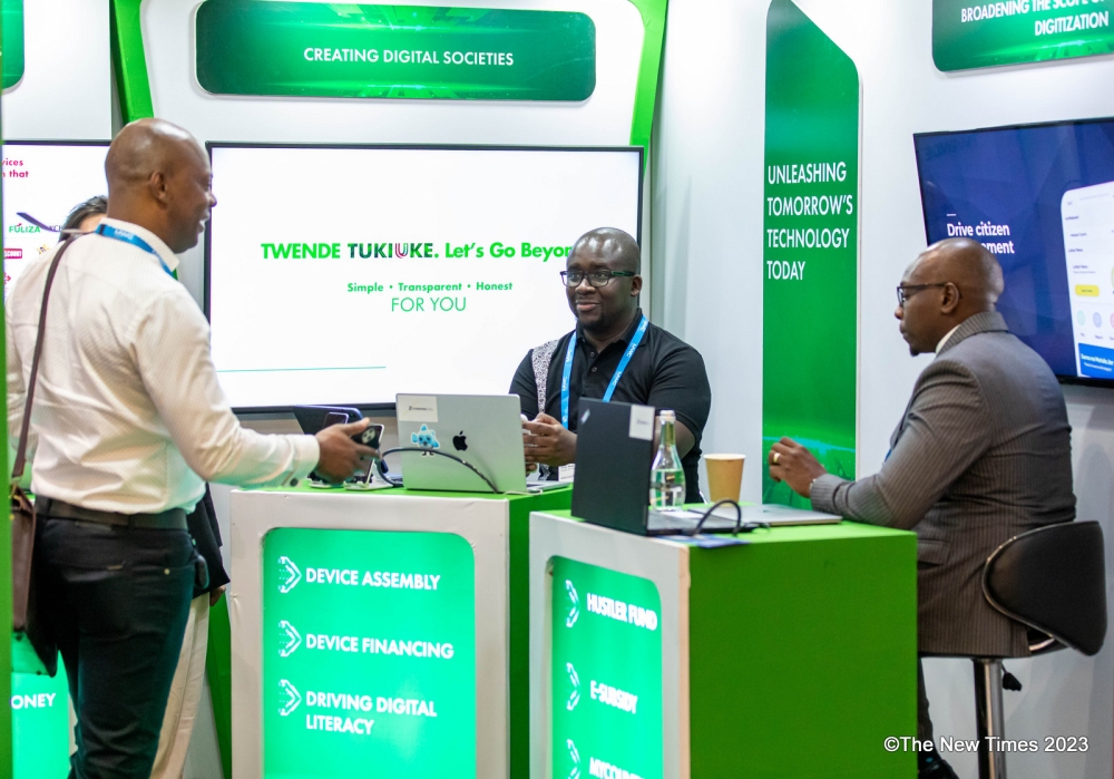 Delegates at an exhibition during the Mobile World Congress (MWC) in Kigali on Thursday, October 19. PHOTO BY DAN GATSINZI